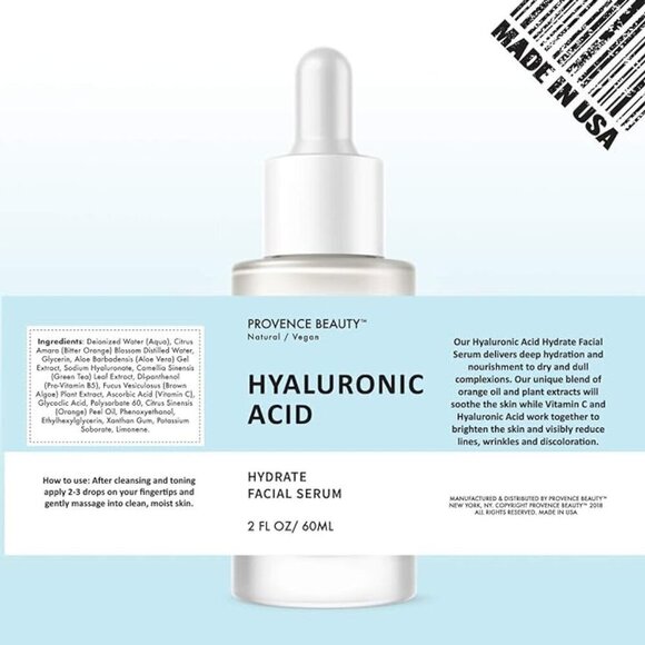 New! Hyaluronic Acid Serum, Vegan Cruelty-free Skincare, Provence Beauty - Picture 4 of 8